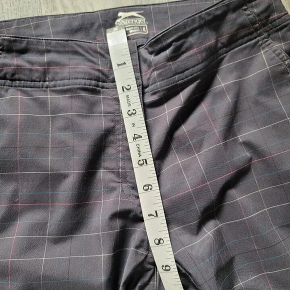 Slazenger Women's Golf Pants Sz 4 Polyester Spandex Stretch Check Gray - Picture 8 of 11